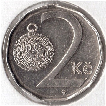CZECHY, 2 korony 2007, KM#9 , XF