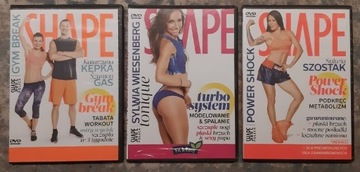 SHAPE zestaw 3 razy DVD fitness ćwiczenia sport