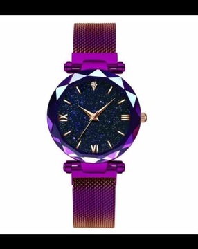 G172 Zegarek Casual, fiolet,modny, nowy+opakowanie