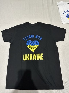 Koszulka czarna  I stand with Ukraine XL