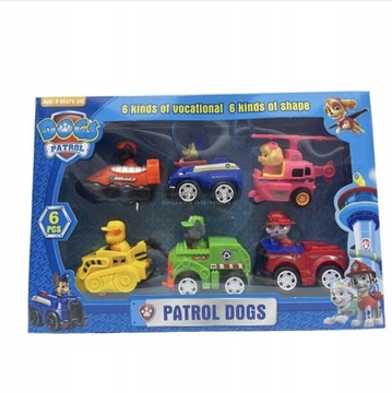 PATROL DOGS AUTKA FIGURKI NA NAPĘD 6 SZTUK PIESKI