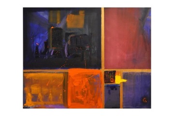 Abstrakcja - Orange2, akryl, design 80 x 100 