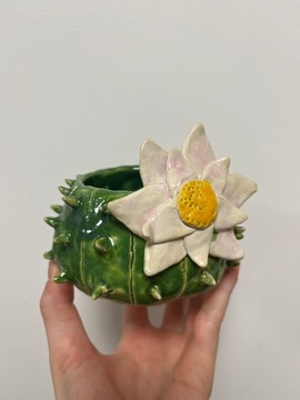 ceramiczna doniczka na sukulenta ceramika Handmade