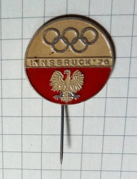 Olimpiada 1976 Innsbruck przypinka, wpinka okrągła