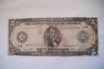 Banknot USA 5 $ Dolarów 1933 r. seria 2-B