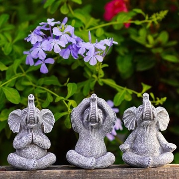 Yeomoo Joga figurki 3 słonie dekoracyjne