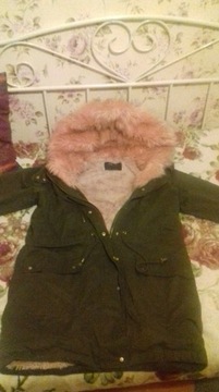 Kurtka parka,khaki,futrzany kolnierz ,40-42 s,idea