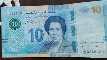 Banknot 10 dinar Tunezja 