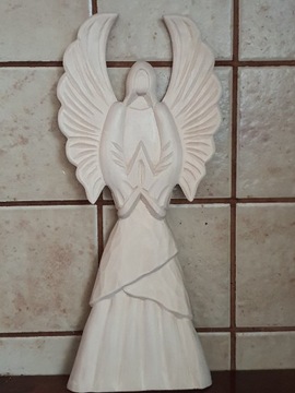 Aniołek  Anioł rzeźbiony, pamiątka I komunii św