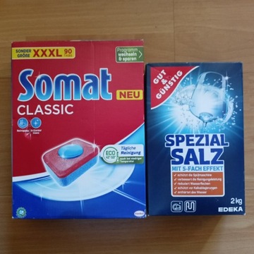 ZESTAW: tabletki do zmywarki Somat XXL +GRATIS sól