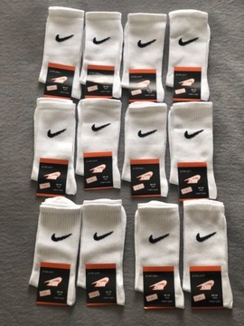 Skarpety Nike białe  12 par wysokie rozmiar 41-45
