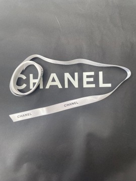Chanel oryginalna wstążka dł.197x1,5cm biała