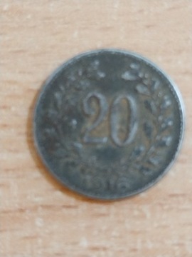 20 Halerzy 1916 Austria