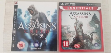 2 Gry PS3 - Assassins Creed I ANG i Creed III PL 