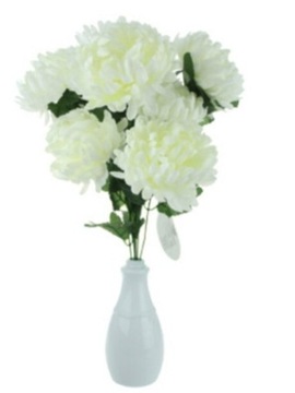 Chryzantema biała kwiat sztuczny biały bukiet 