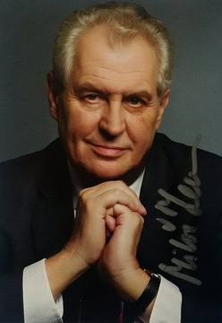Milos Zeman - prezydent Czech - autograf
