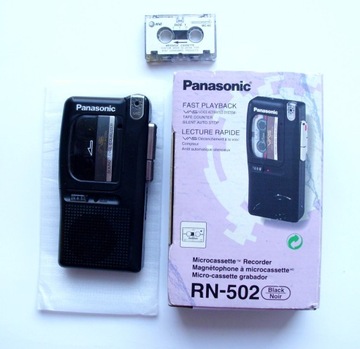 Dyktafon Panasonic na kasety + BOX + mikrokaseta MC 60