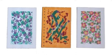 3 kartki ręcznie malowane zestaw 1