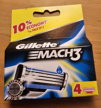 Gillette Mach 3 wymienne ostrza wkłady 4szt 