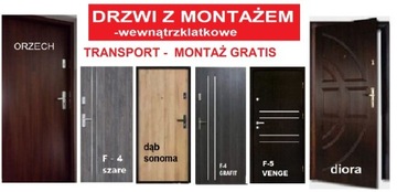 Drzwi zewnętrzne-wewnątrzklatkowe z montażem