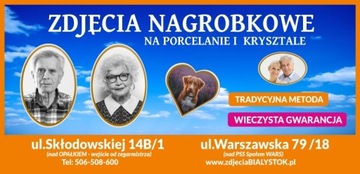 Zdjęcia nagrobkowe  porcelanie ceramika Białystok