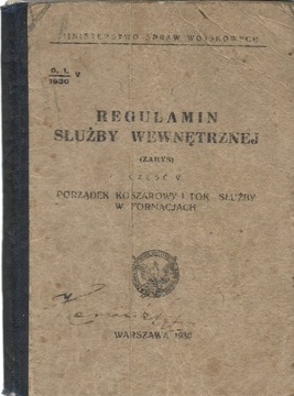 Regulamin służby wewnętrznej WP 1930