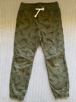 Spodnie dla chłopca jogger H&M 116 khaki dinozaury