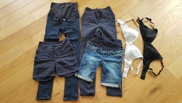 H&M MAMA spodnie ciąża jeansy chino szorty staniki