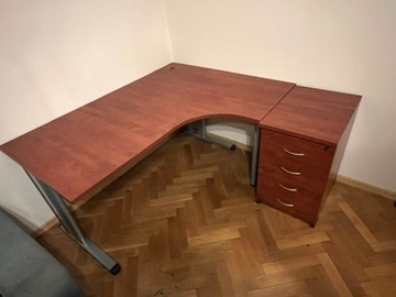 biurko narożne z szafką