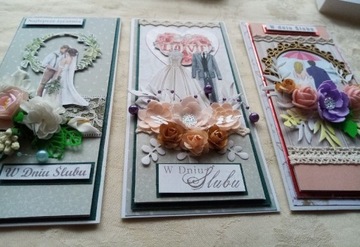Kartki na ślub ręcznie robione w ozdobnym pudełku