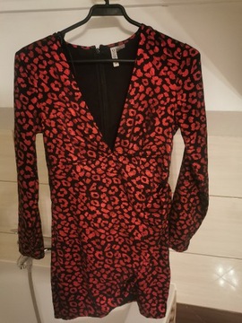 czerwona mini sukienka H&M