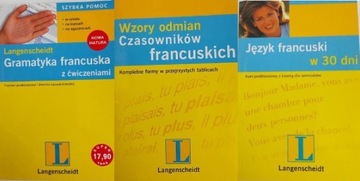FRANCUSKI Pakiet: gramatyka z ćw + wzory odmian czasowników + kurs podst