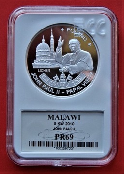 5 Kwacha 2010 r -  Jan Paweł II   - 87 pielgrzymka