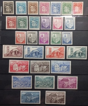 Francuska Andora 1936-45 znaczki pocztowe 