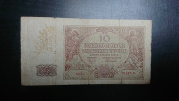 Banknot 10 DZIESIĘĆ ZłOTYCH 1940 L 3124716