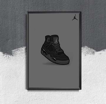 Plakat Nike Air Jordan 4 Black Cat młodzieżowy
