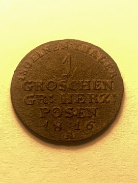 Moneta 1 GROSCHEN POSEN, grosz Poznański 1816 r.