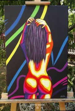 Obraz Gorąco kobieta abstrakcja postać 40x60 akryl