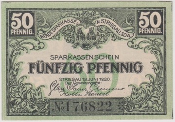 Striegau (Strzegom), 50 Pf, 19.06.1920