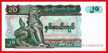 20 KYATS Myanmar 1994 rok P-72a stan UNC