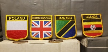Naszywki Poland, United Kingdom, Tanzania, Uganda