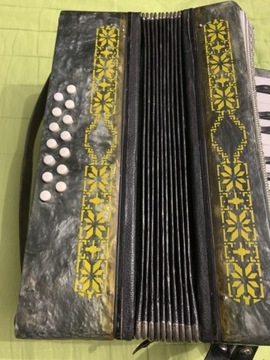 Stary akordeon wraz z futerałem