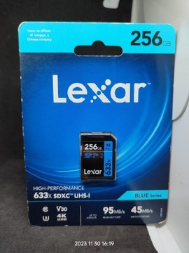 Karta pamięci SDXC Lexar 256gb 633x 95mb/s