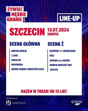 Bilety na Męskie Granie 13.07.2024 Szczecin Sobota