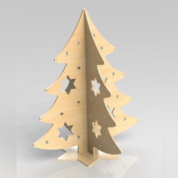 Ozdoba świąteczna 30 cm choinka  3D drewniana. 