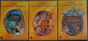 Aladyn Disneya. Komplet 3 części.DVD. Nowe w folii