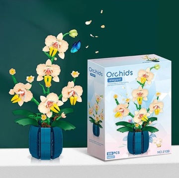 Klocki orchidea storczyk prezent dla mamy babci