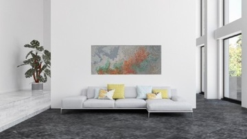 Obraz (70x30) ręcznie malowany,abstrakcja marmur 