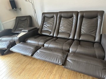 Sofa + fotel skóra naturalna