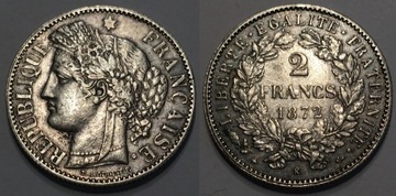 Francja 2 Franki 1872 STAN